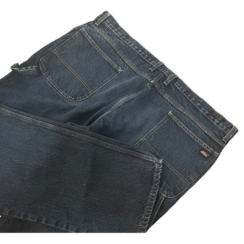 Dickies Mens Denim Cargo Jeans W44 L29 Dark Blue Work Wear Utility Pants P352732